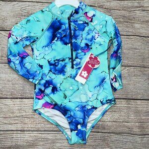 Limited Too 4T Blue Rash Guard Swimsuit One Piece NEW